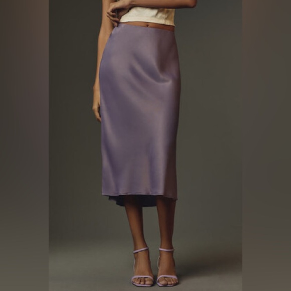 Anthropologie Tilda Slip Skirt purple iridescent size medium